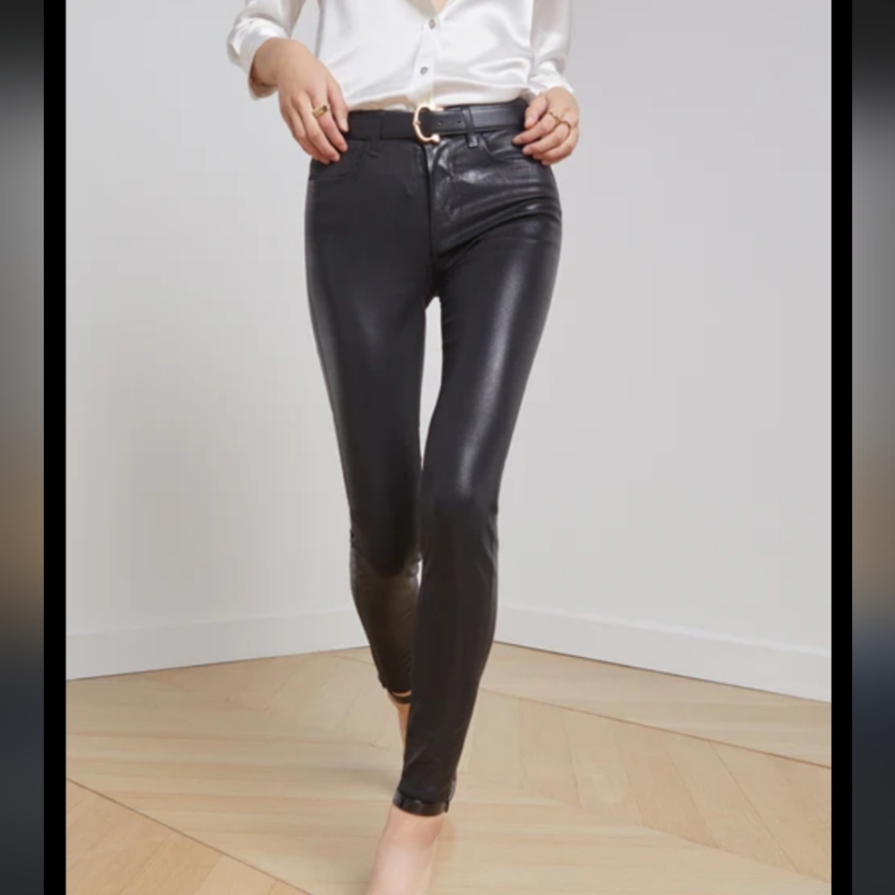 L'agence Margot coated skinny high rise jeans